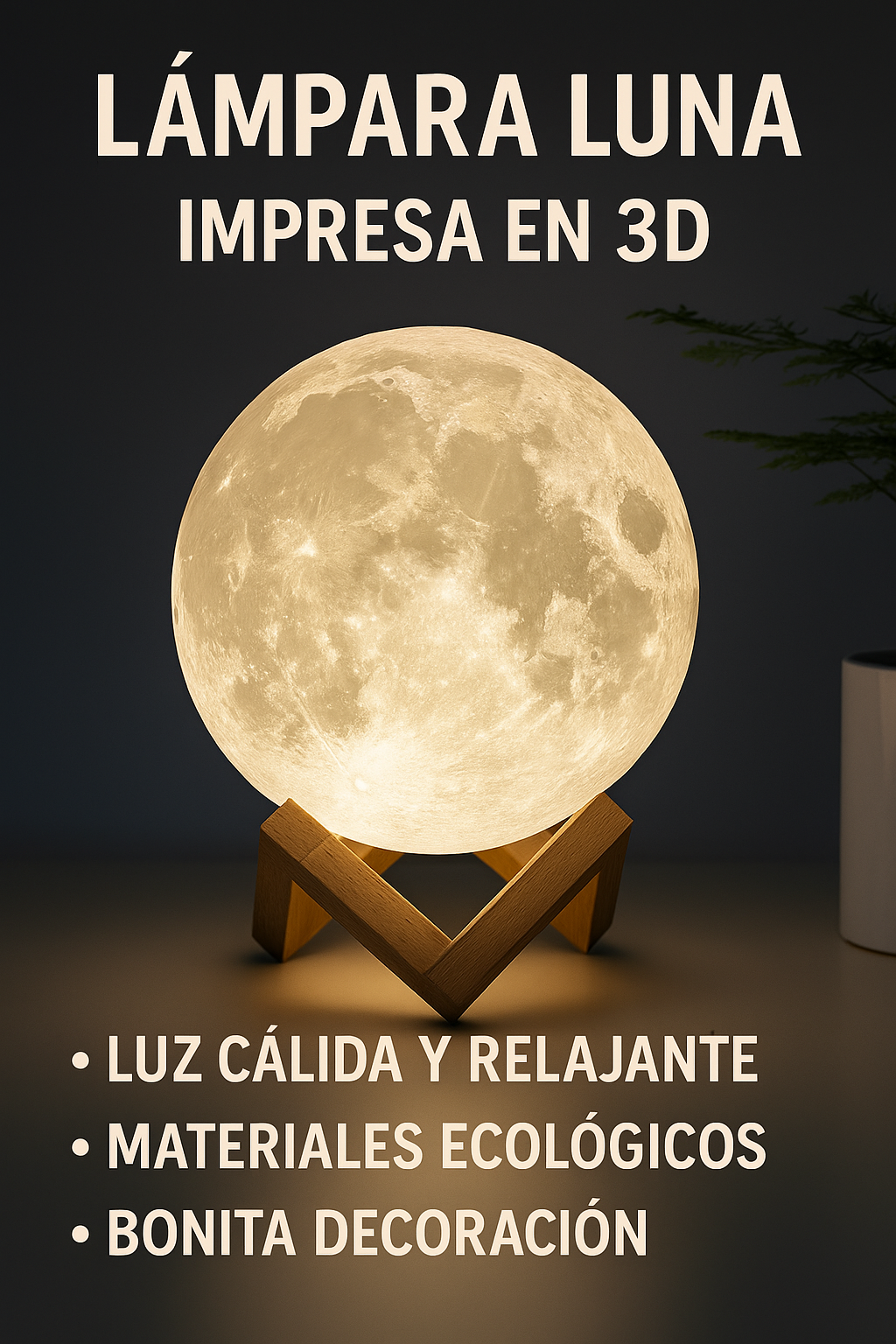 Lunalux Forhia — Lámpara 3D Recargable de 16 Colores